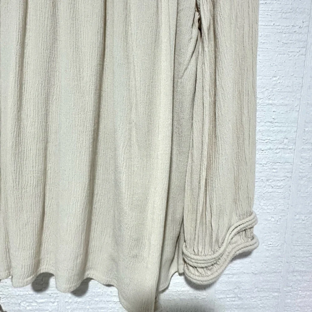 Zara basic crochet tassel blouse cream size XS